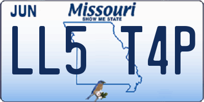 MO license plate LL5T4P