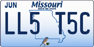 MO license plate LL5T5C