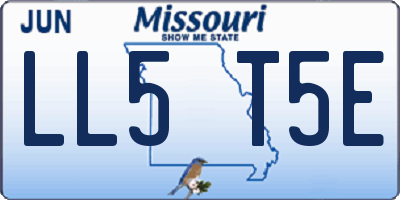 MO license plate LL5T5E