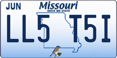 MO license plate LL5T5I