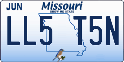 MO license plate LL5T5N