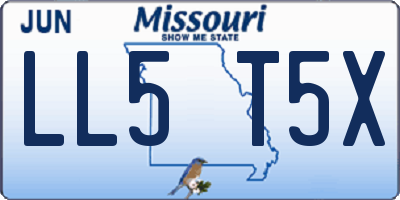 MO license plate LL5T5X