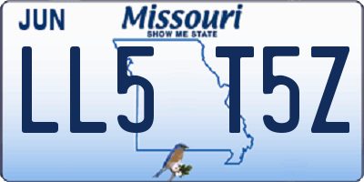 MO license plate LL5T5Z