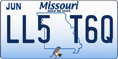 MO license plate LL5T6Q