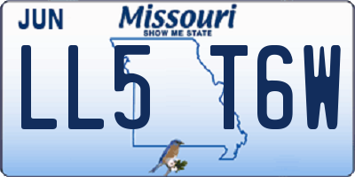 MO license plate LL5T6W