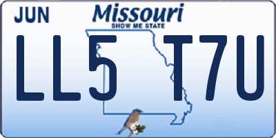 MO license plate LL5T7U