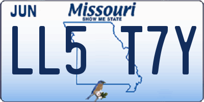 MO license plate LL5T7Y