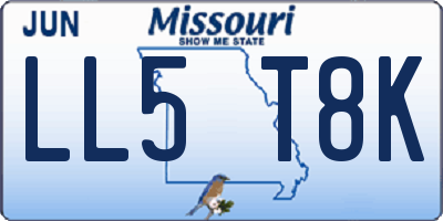 MO license plate LL5T8K