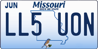 MO license plate LL5U0N