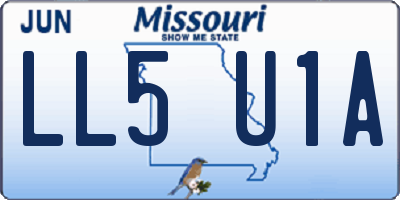 MO license plate LL5U1A