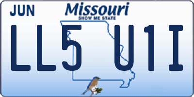 MO license plate LL5U1I