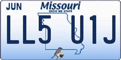 MO license plate LL5U1J