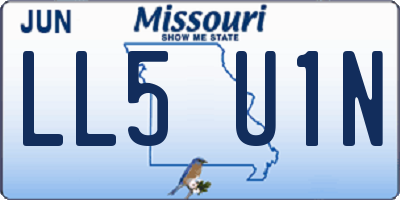 MO license plate LL5U1N