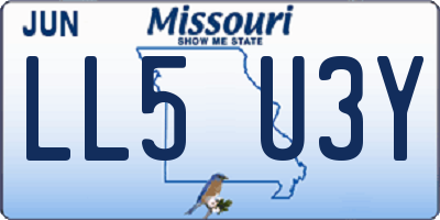 MO license plate LL5U3Y