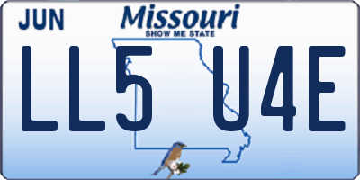 MO license plate LL5U4E