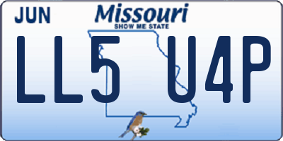 MO license plate LL5U4P