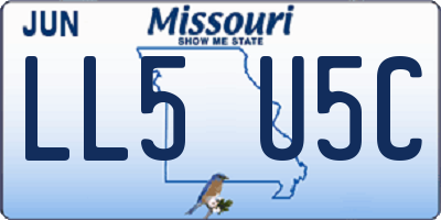 MO license plate LL5U5C