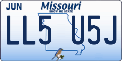 MO license plate LL5U5J