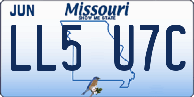 MO license plate LL5U7C
