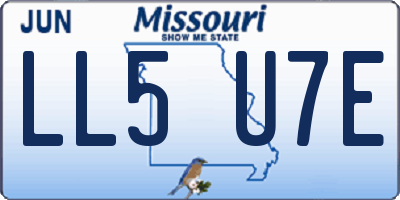 MO license plate LL5U7E