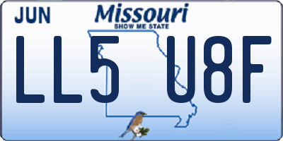 MO license plate LL5U8F