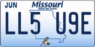 MO license plate LL5U9E