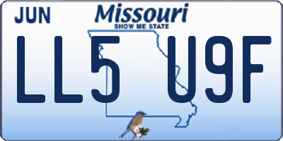 MO license plate LL5U9F