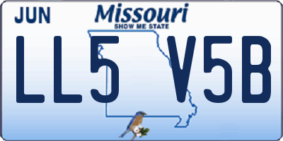 MO license plate LL5V5B