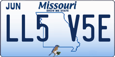 MO license plate LL5V5E