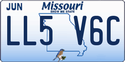 MO license plate LL5V6C