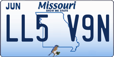 MO license plate LL5V9N