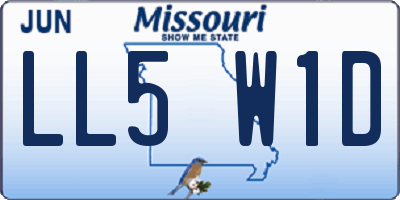 MO license plate LL5W1D