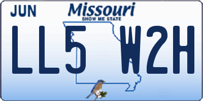MO license plate LL5W2H