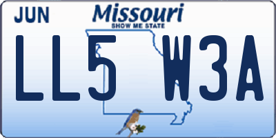 MO license plate LL5W3A