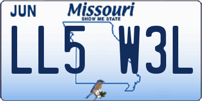 MO license plate LL5W3L