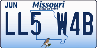 MO license plate LL5W4B