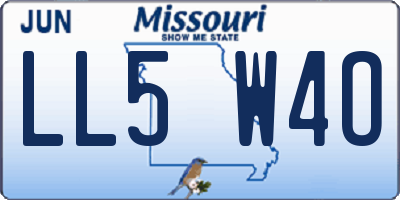 MO license plate LL5W4O