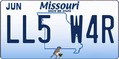 MO license plate LL5W4R