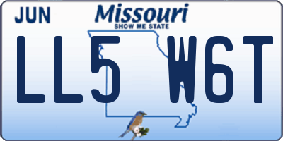 MO license plate LL5W6T