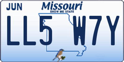 MO license plate LL5W7Y