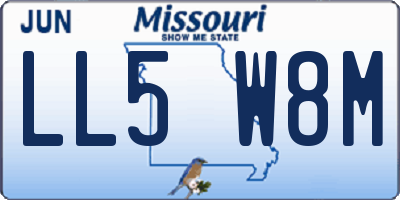 MO license plate LL5W8M
