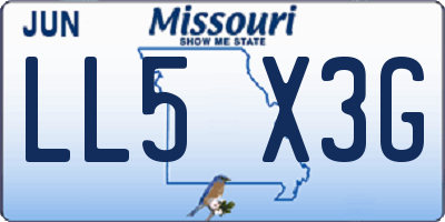 MO license plate LL5X3G