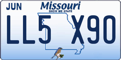 MO license plate LL5X9O