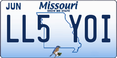 MO license plate LL5Y0I
