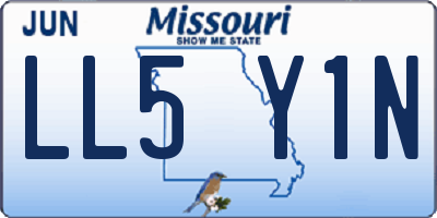 MO license plate LL5Y1N