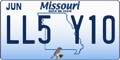 MO license plate LL5Y1O