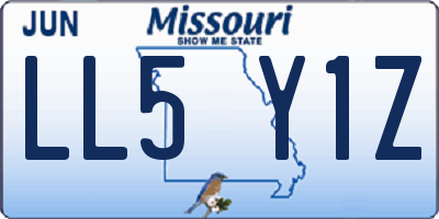 MO license plate LL5Y1Z