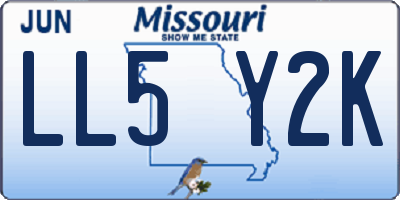 MO license plate LL5Y2K
