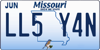 MO license plate LL5Y4N