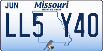 MO license plate LL5Y4O